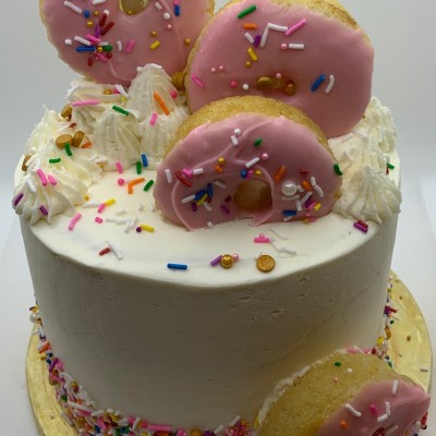 Donut Worry Be Happy Cake 6" Double Layer (serves 12-15)
